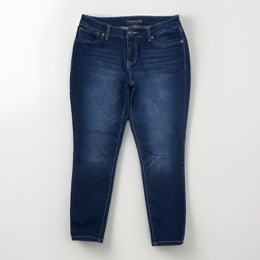 Maurices Jeans Womens M-S Skinny Joga Mid Rise Blue Denim Stretch Measure 31x26